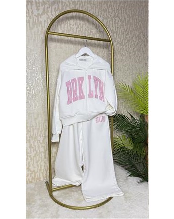 BROOKLYN KIZ PREMİUM BEYAZ EŞOFMAN TAKIMI