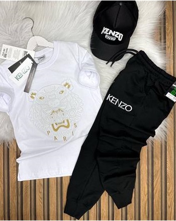 KENZO BEYAZ NAKIŞLI UNİSEX 1/16 yaş arası TAKIM( Büyük tercih ediliyor edebilirsiniz)