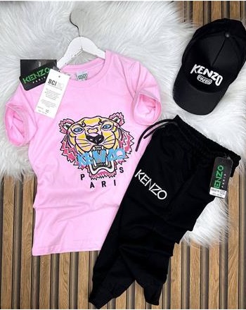 KENZO NAKIŞLI PEMBE 1/16 YAŞ ARASI TAKIM(Bir büyük tercih edebilirsiniz)