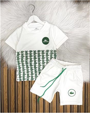 LACOSTE MONOGRAM BEYAZ 4/14 YAŞ ŞORTLU ARASI TAKIM