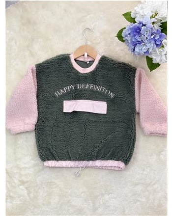 NANİCA PELUŞ YEŞİL KIZ SWEAT (5/16 YAŞ ARASI)