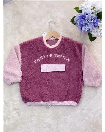 NANİCA PELUŞ PEMBE KIZ SWEAT (5/16 YAŞ ARASI)