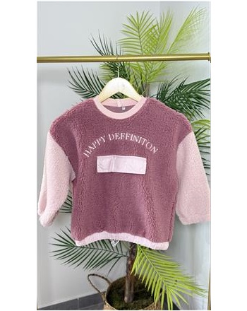 NANİCA PELUŞ PEMBE SWEAT(5/16 yaş arası)