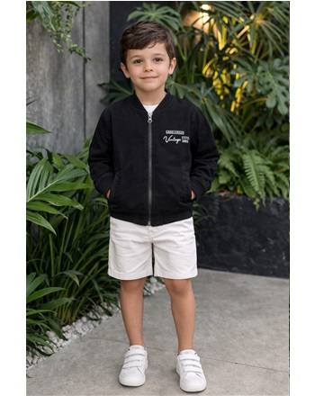 SİYAH 3/8 YAŞ ARASI PAMUKLU CEKET