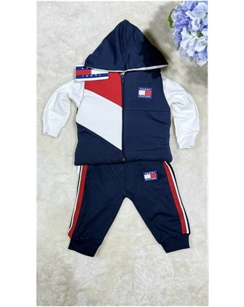 TOMMY 3’LÜ LACİVER ÇİZGİLİ TAKIM