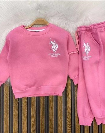 U.S POLO ŞARDONLU FUŞYA KIZ TAKIM(2/8 YAŞ ARASI)